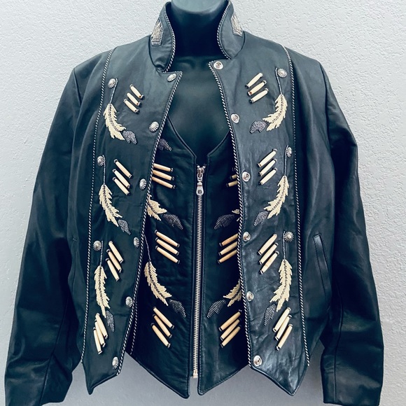 Tribe America Vintage Leather Jacket & Vest - 8 - Picture 5 of 10